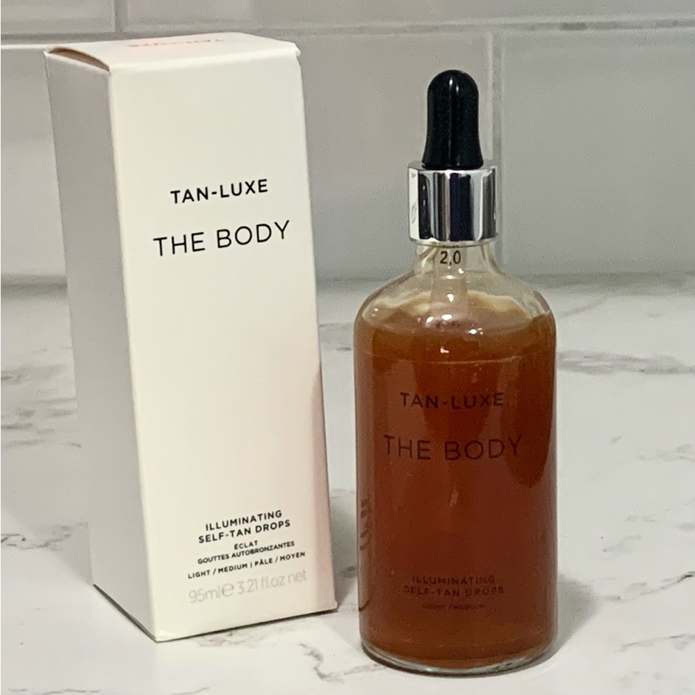 90 ml, 3.21 oz Light-Medium Tan Luxe The Body self tan drops NIB